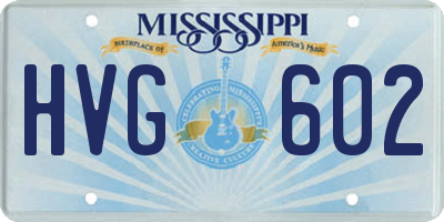 MS license plate HVG602