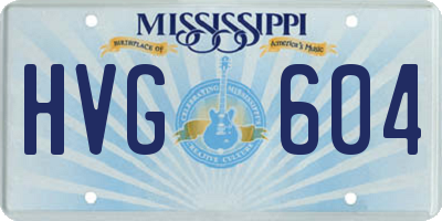 MS license plate HVG604