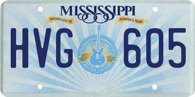 MS license plate HVG605