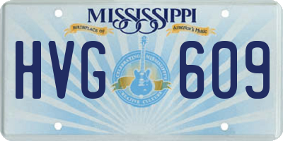 MS license plate HVG609