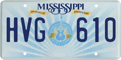 MS license plate HVG610
