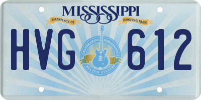 MS license plate HVG612