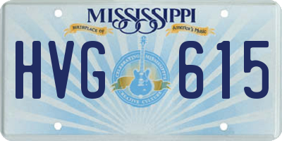 MS license plate HVG615