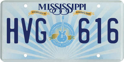 MS license plate HVG616