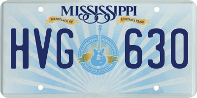 MS license plate HVG630