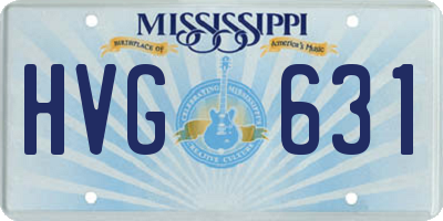 MS license plate HVG631