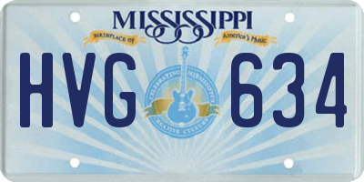 MS license plate HVG634