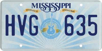 MS license plate HVG635