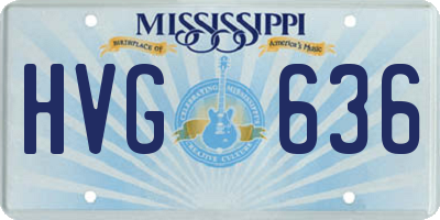 MS license plate HVG636