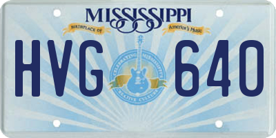 MS license plate HVG640