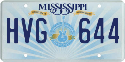 MS license plate HVG644
