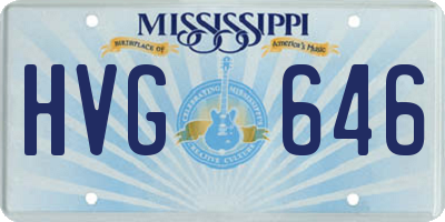 MS license plate HVG646