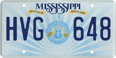 MS license plate HVG648