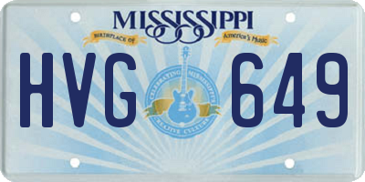 MS license plate HVG649