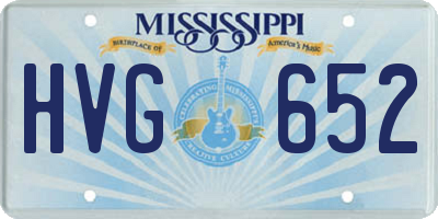 MS license plate HVG652