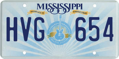 MS license plate HVG654