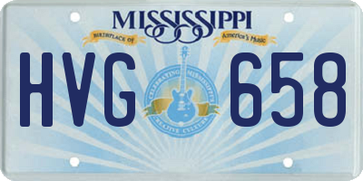 MS license plate HVG658