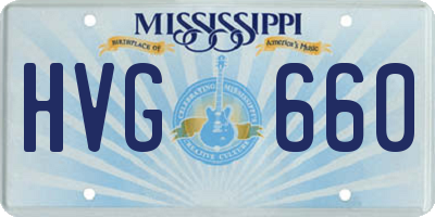 MS license plate HVG660