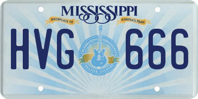 MS license plate HVG666
