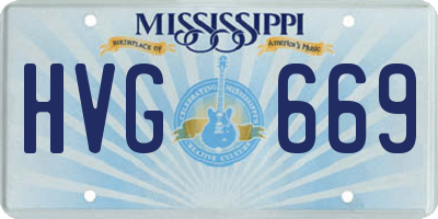 MS license plate HVG669
