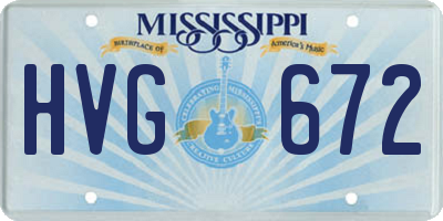 MS license plate HVG672