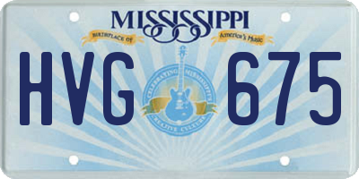 MS license plate HVG675