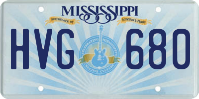 MS license plate HVG680