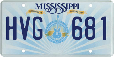 MS license plate HVG681