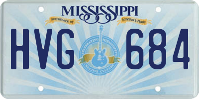 MS license plate HVG684
