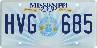 MS license plate HVG685