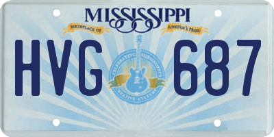 MS license plate HVG687