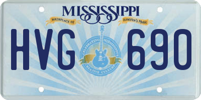 MS license plate HVG690