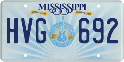 MS license plate HVG692