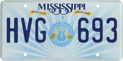 MS license plate HVG693