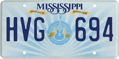 MS license plate HVG694