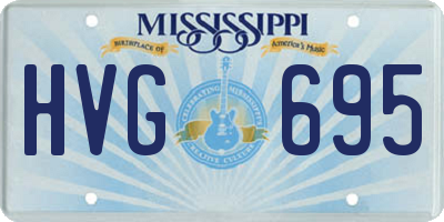 MS license plate HVG695
