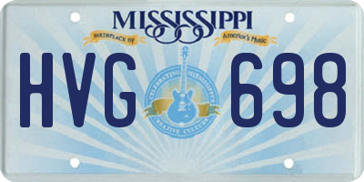 MS license plate HVG698
