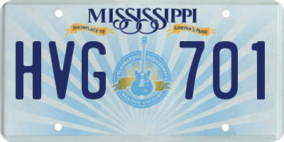 MS license plate HVG701