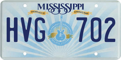 MS license plate HVG702