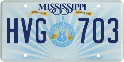 MS license plate HVG703