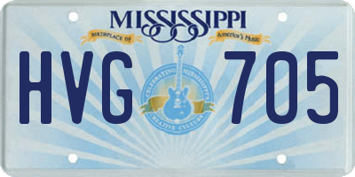 MS license plate HVG705