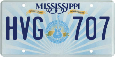 MS license plate HVG707