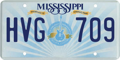 MS license plate HVG709