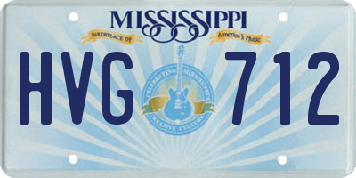 MS license plate HVG712