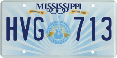 MS license plate HVG713
