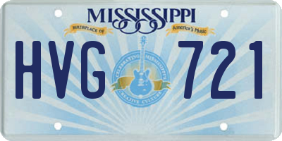 MS license plate HVG721
