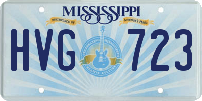 MS license plate HVG723