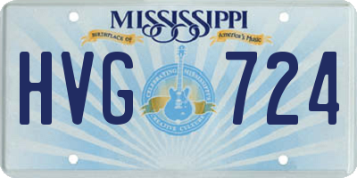 MS license plate HVG724