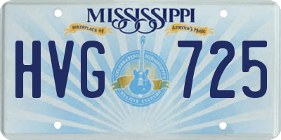 MS license plate HVG725
