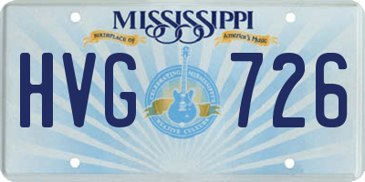 MS license plate HVG726